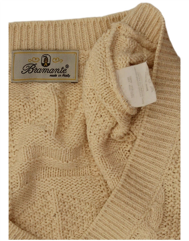 Maglione da uomo con scollo a V Bramante 2XL Seta beige