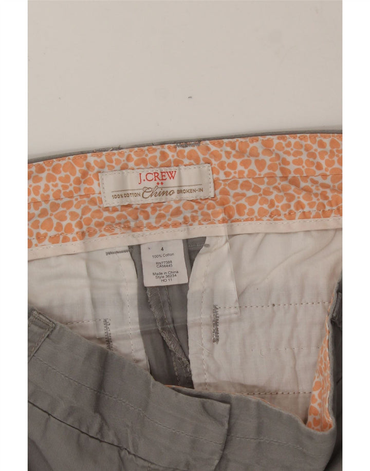 J. CREW Womens Broken In Chino Shorts US 4 Small W30  Grey Cotton Vintage J. Crew and Second-Hand J. Crew from Messina Hembry 