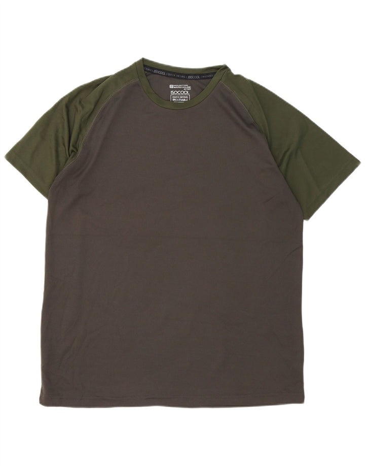 T-shirt da uomo Mountain Warehouse Top grande in poliestere color block grigio