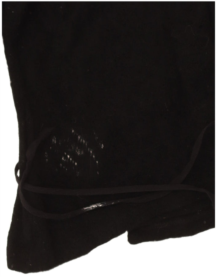 Max & Co. Maglione cardigan avvolgente da donna UK 14 grande lana vergine nera