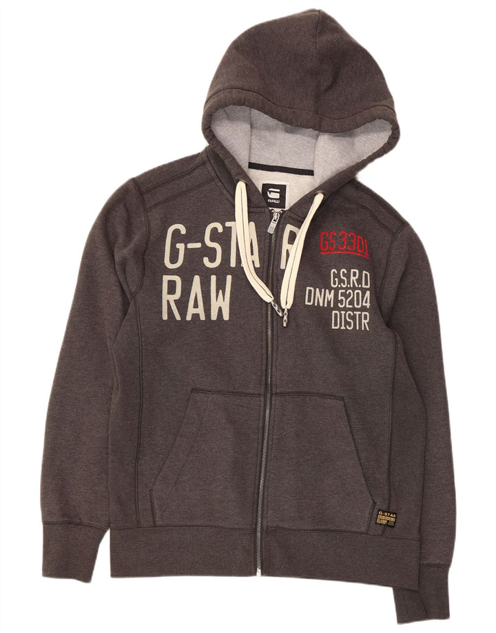 Maglione con cappuccio e zip grafica da donna G-STAR UK 14 Grande poliestere grigio