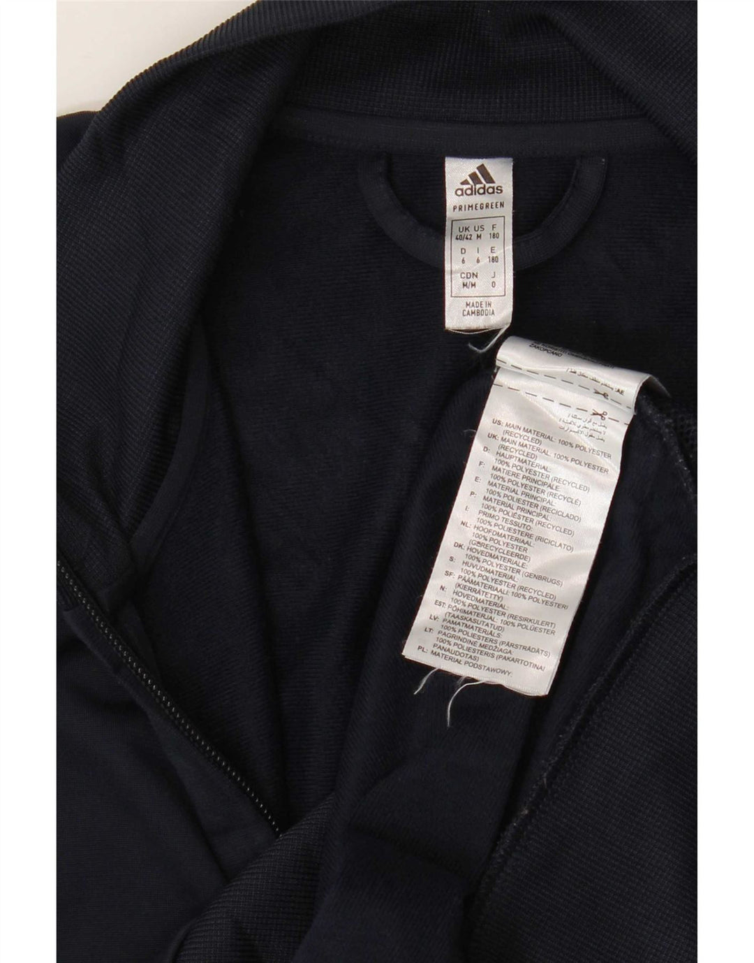 Giacca da tuta grafica da uomo Adidas UK 40/42 Medio Blu Navy