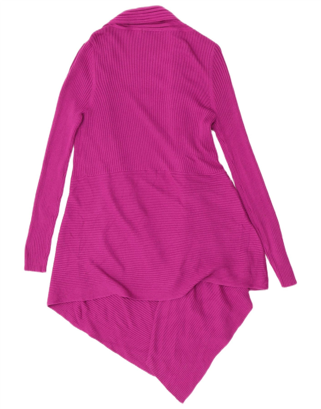 Maglione cardigan aperto asimmetrico da donna Marks & Spencer UK 16 grande rosa