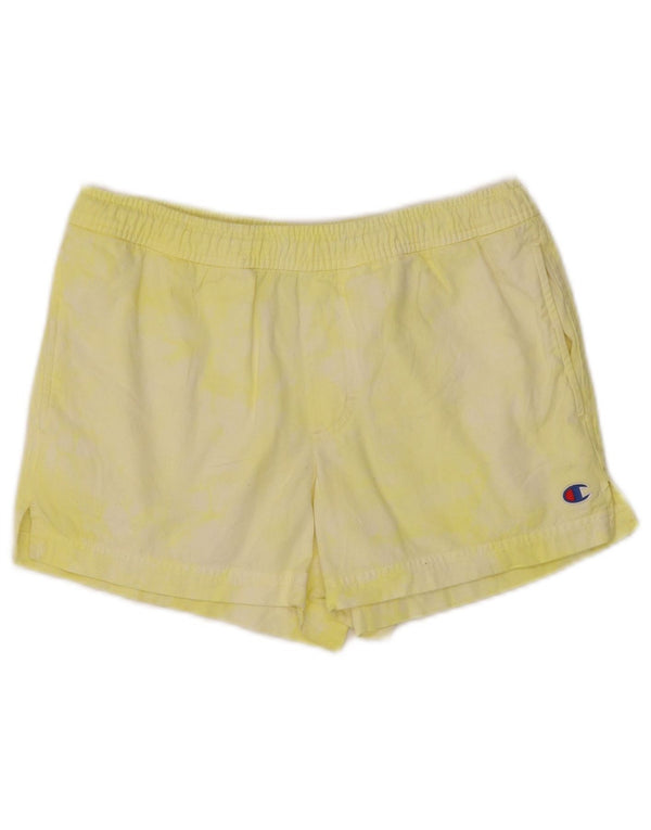Pantaloncini sportivi Champion da donna UK 6 XS Giallo Tie Dye Cotton