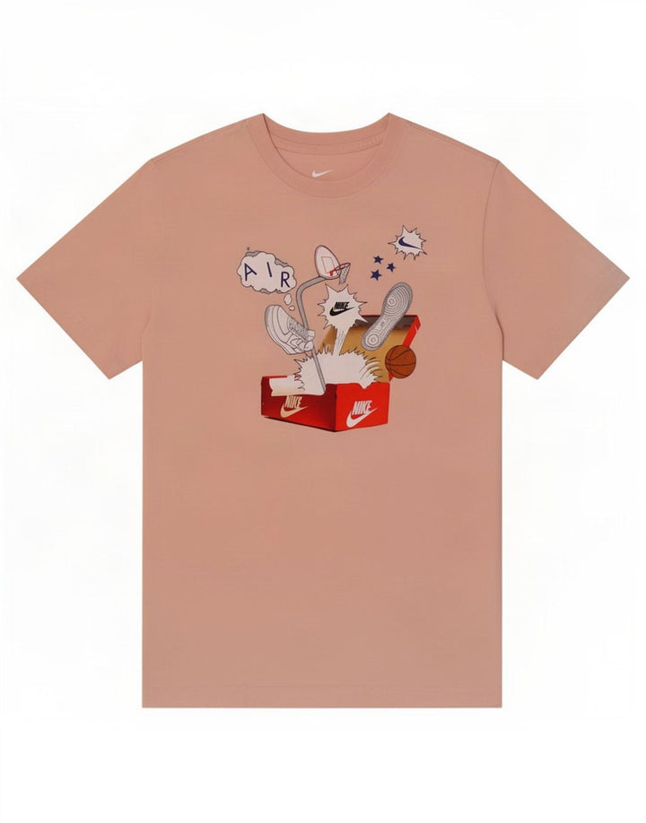 T-shirt grafica da uomo Nike Top in cotone rosa medio