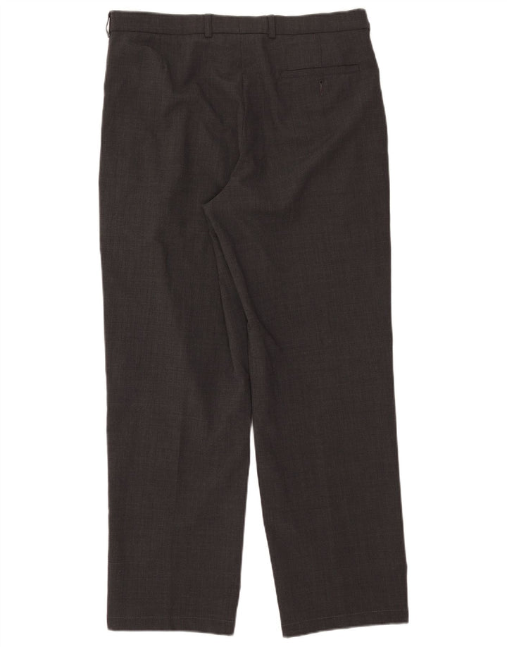 Pantaloni da abito sartoriali da uomo Marks & Spencer W34 L28 poliestere grigio