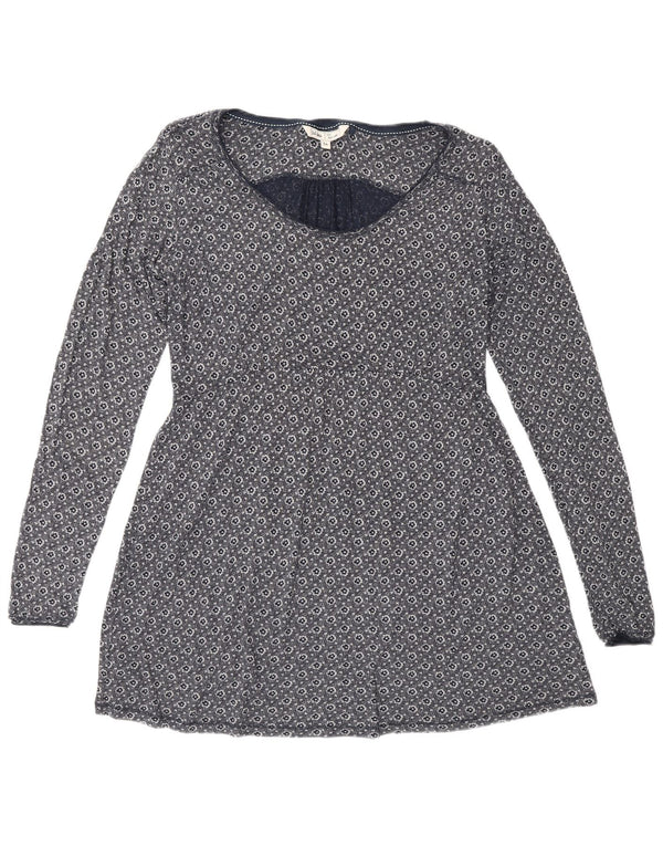 Abito a trapezio a maniche lunghe da donna Fat Face UK 14 Medio blu navy floreale