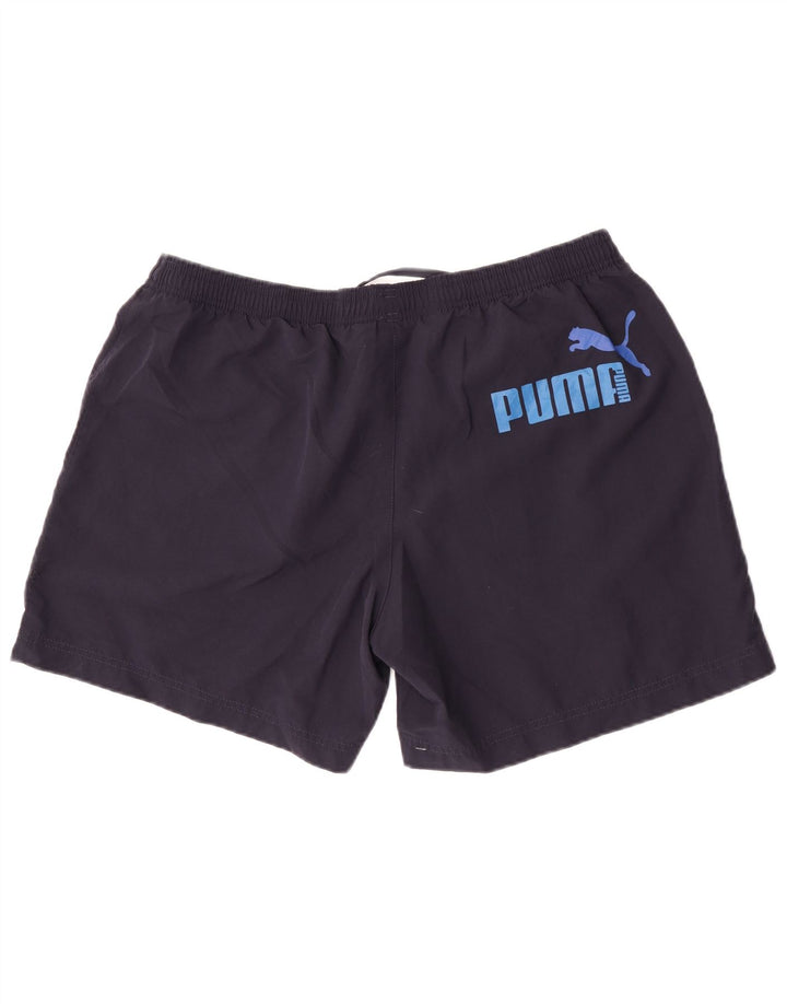 Pantaloncini sportivi grafici da uomo Puma XL blu navy in poliestere