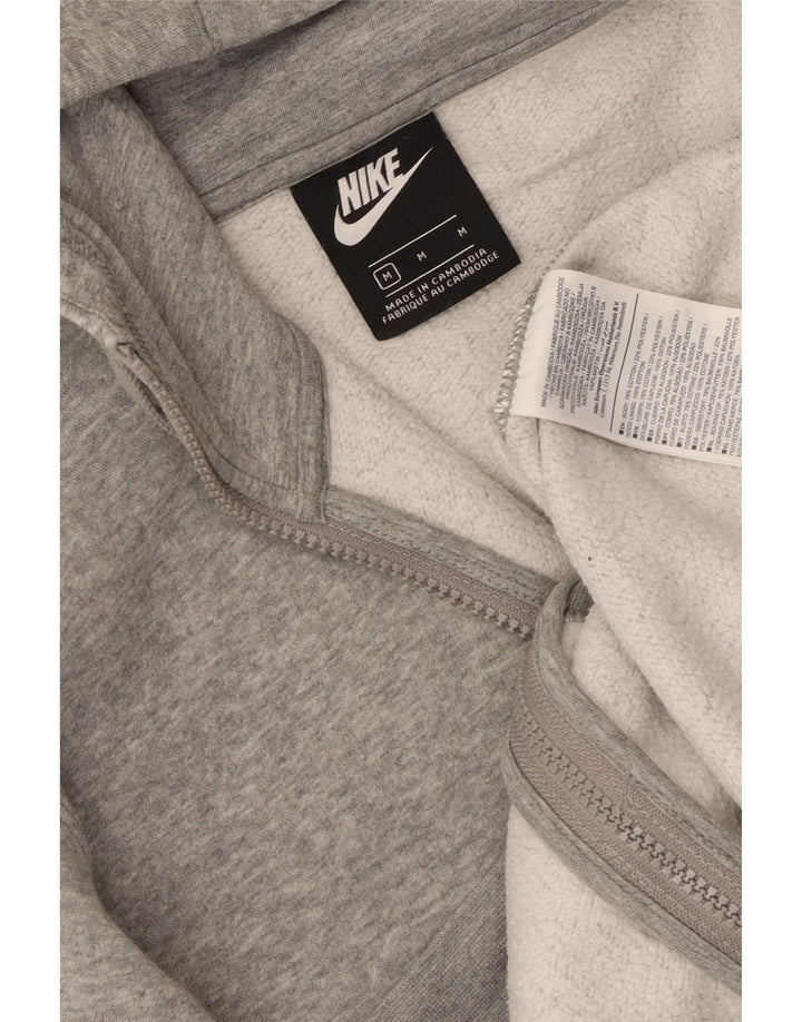 Felpa con cappuccio e zip Nike da uomo in cotone grigio medio