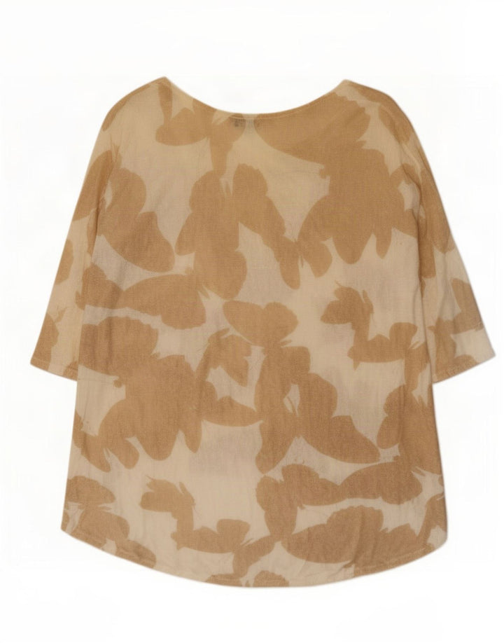 Top tunica con maniche a 3/4 da donna Phase Eight UK 12 Farfalla beige medio