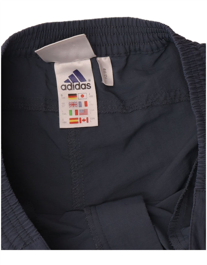 Pantaloncini cargo Adidas da ragazzo 13-14 anni W30 Blu Colourblock in poliammide