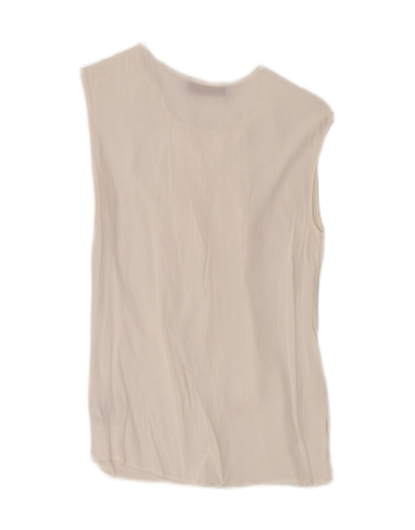 Blusa Donna Trussardi Jeans Top IT 40 Small Bianca in Viscosa