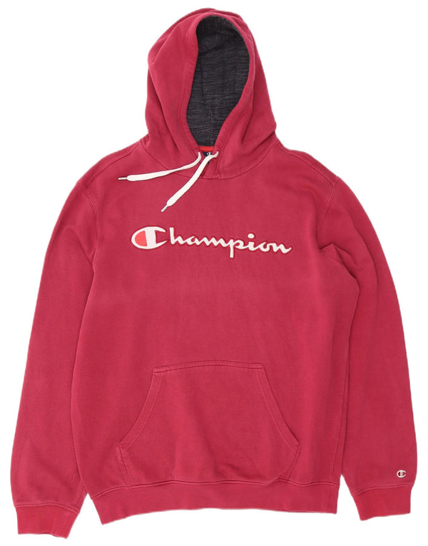 Maglione con cappuccio grafico da uomo Champion grande in cotone rosa