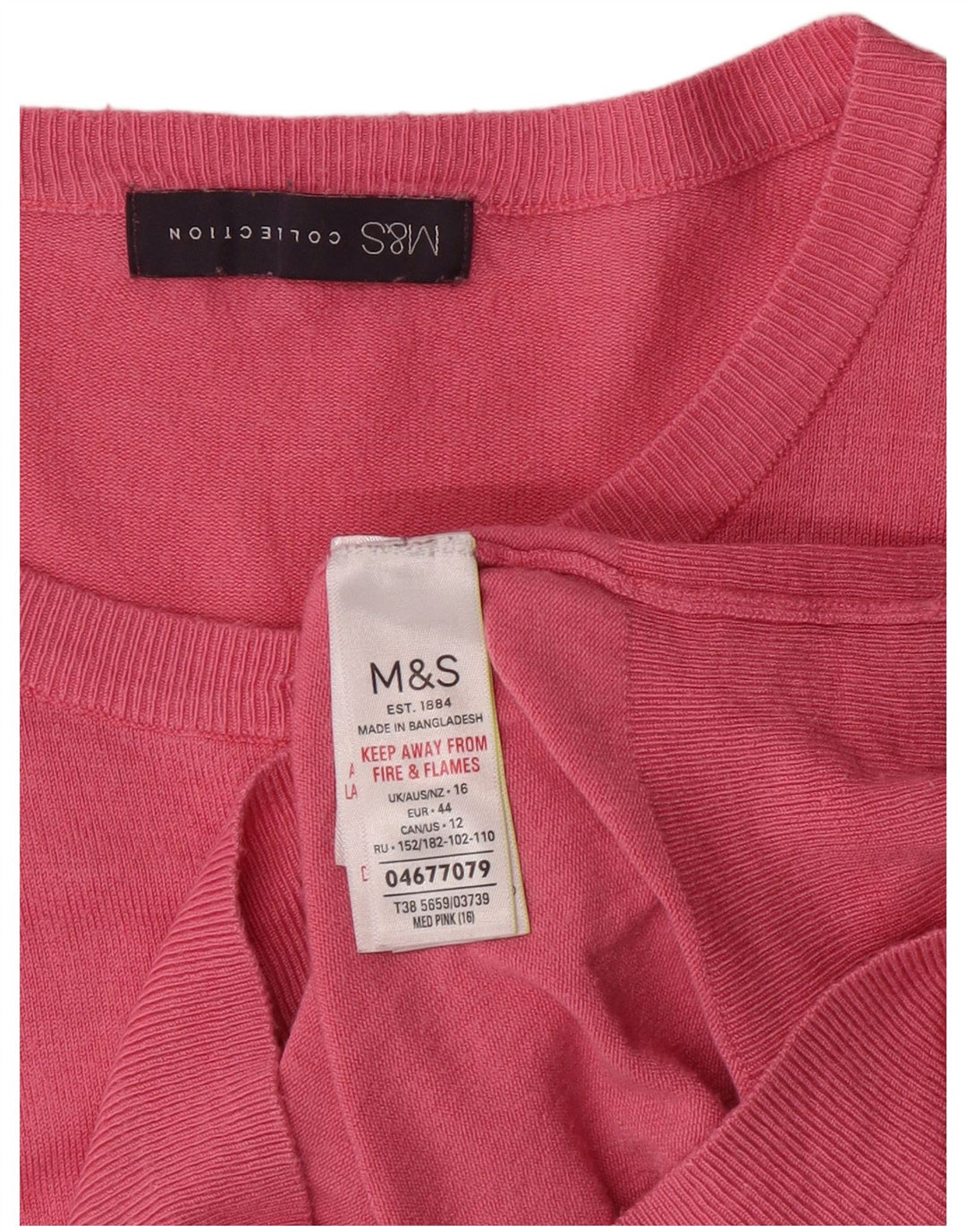 Maglione cardigan da donna Marks & Spencer UK 16 grande classico in viscosa rosa