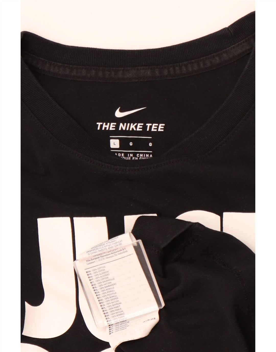 T-shirt grafica da uomo NIKE Top grande in cotone nero