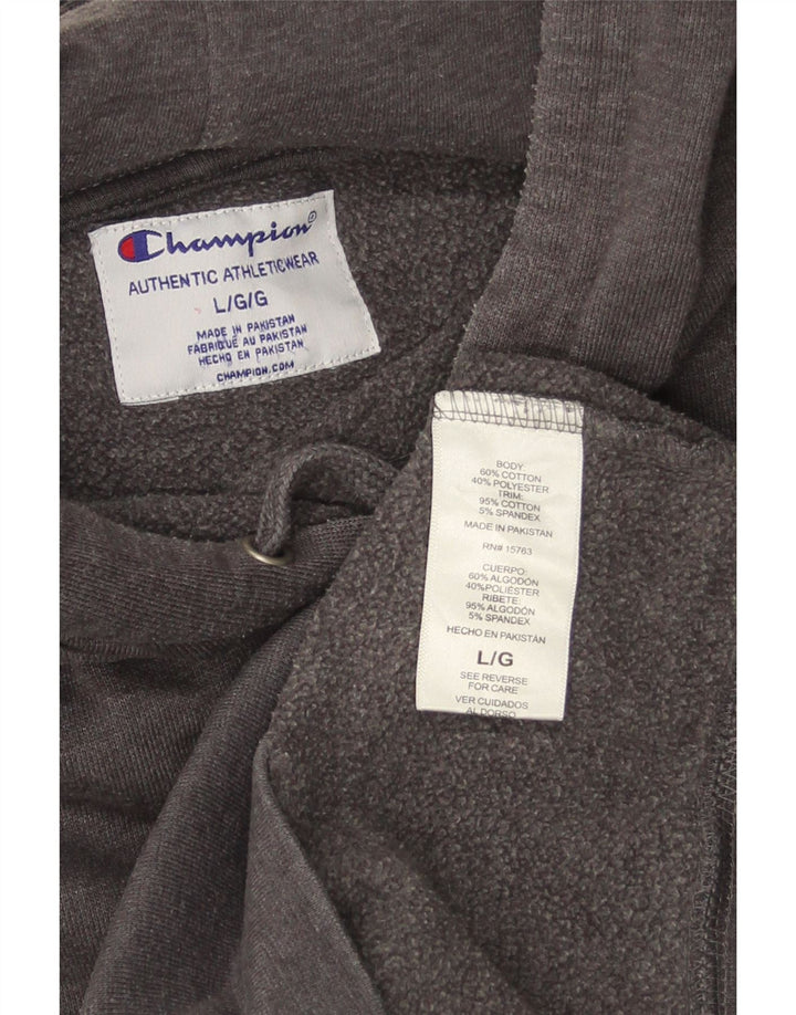Felpa con cappuccio da uomo Champion Large in cotone grigio