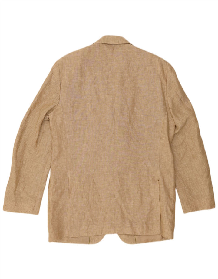 MASSIMO DUTTI Giacca blazer da uomo a 3 bottoni UK 38 Lino beige medio