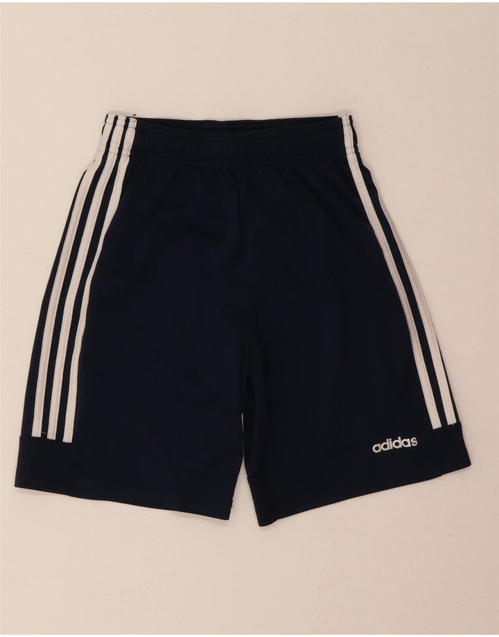 Pantaloncini sportivi Adidas Climalite da ragazzo 13-14 anni in poliestere blu navy