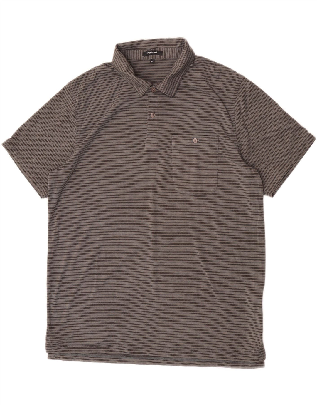 Polo da uomo Rohan grande poliestere gessato grigio