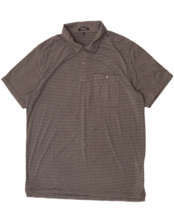 Polo da uomo Rohan grande poliestere gessato grigio