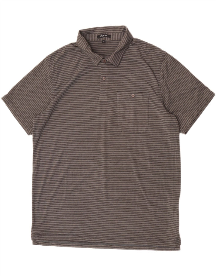 Polo da uomo Rohan grande poliestere gessato grigio