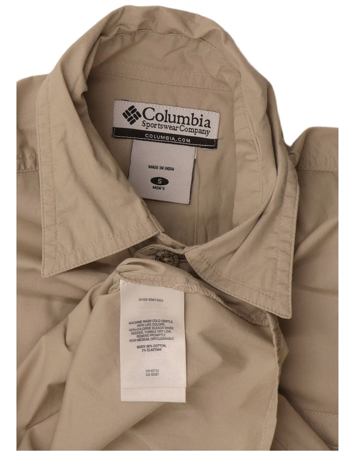 Camicia a maniche corte da uomo Columbia Small in cotone beige