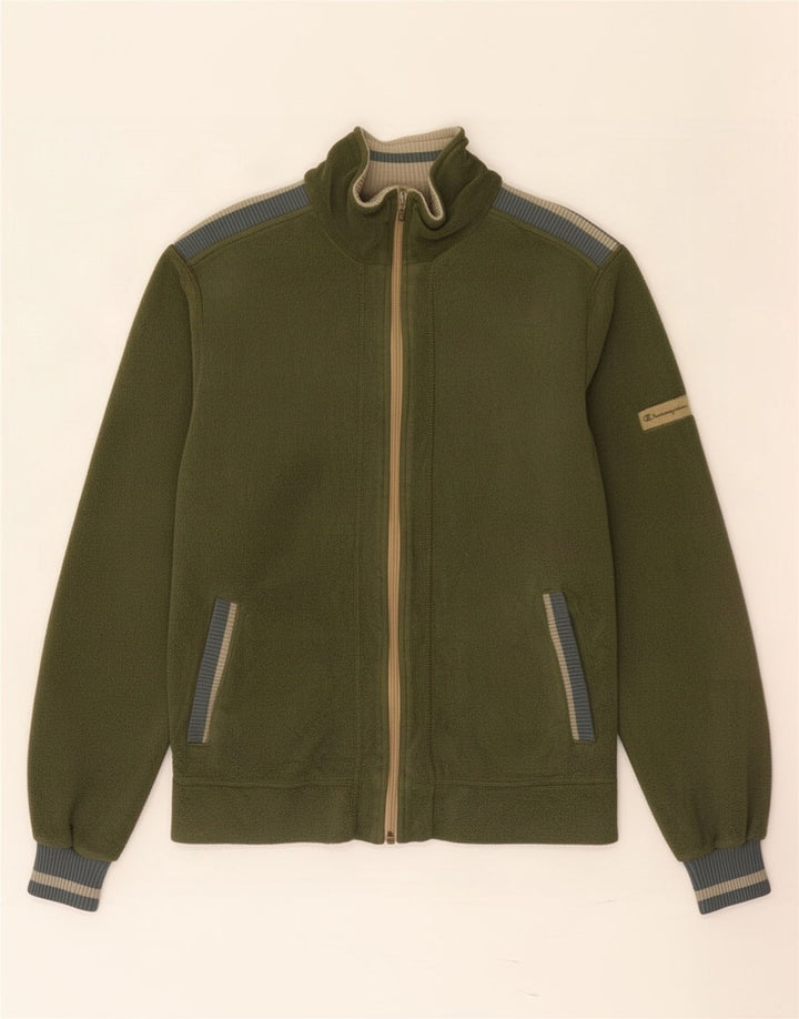 Giacca in pile da uomo Champion UK 36 Small Verde Colourblock Poliestere