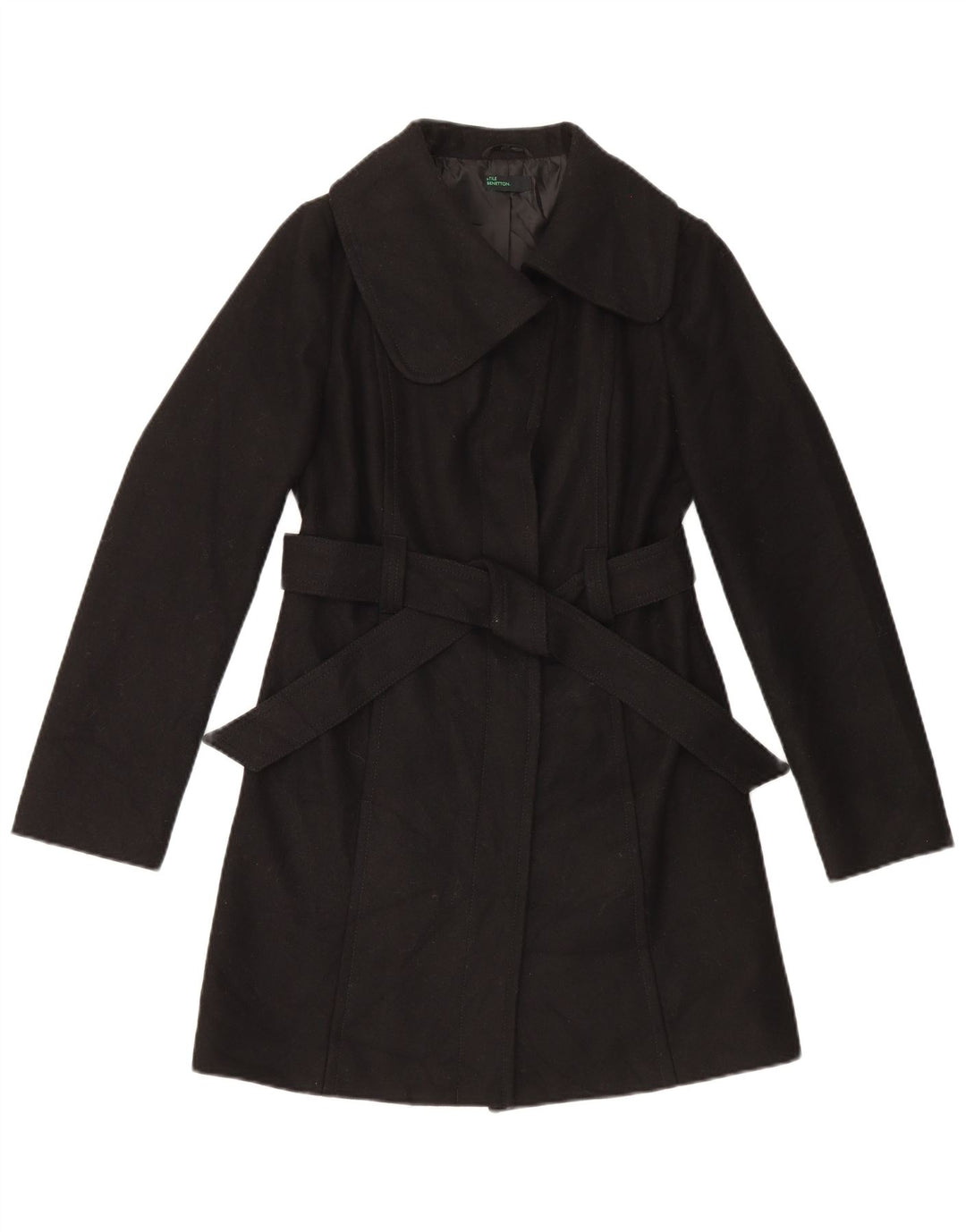 Cappotto Donna Benetton IT 40 Small Nero Lana