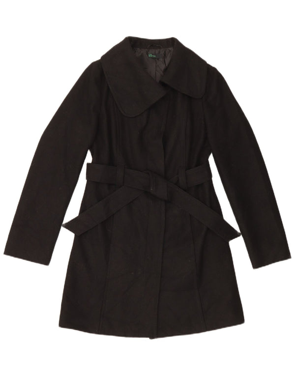 Cappotto Donna Benetton IT 40 Small Nero Lana