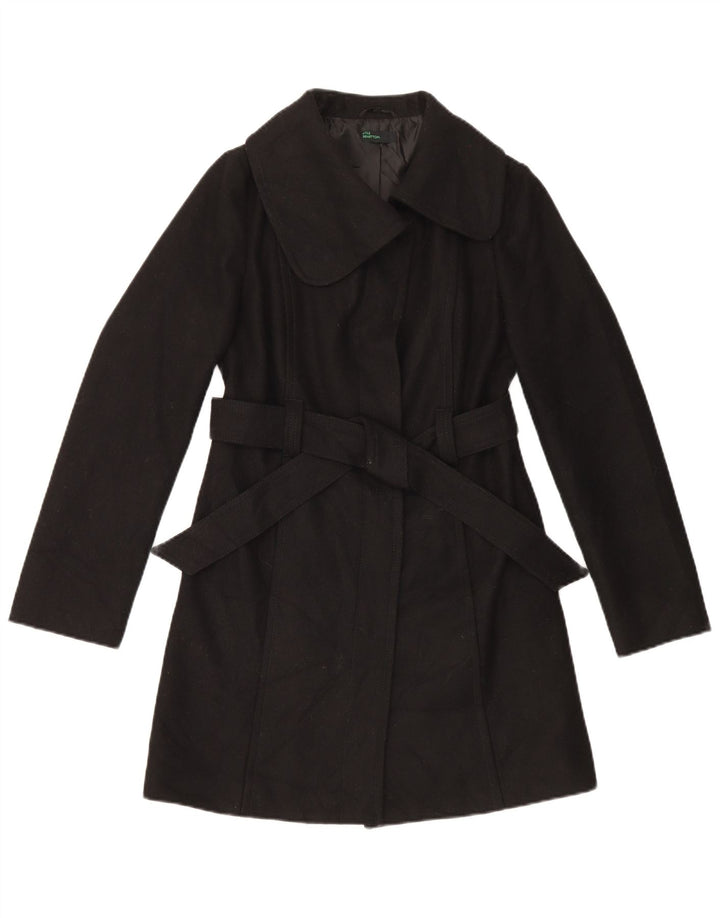 Cappotto Donna Benetton IT 40 Small Nero Lana