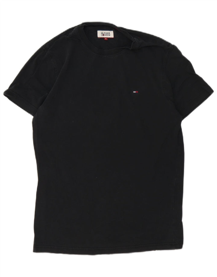 T-shirt da uomo Tommy Hilfiger Top piccola in cotone nero