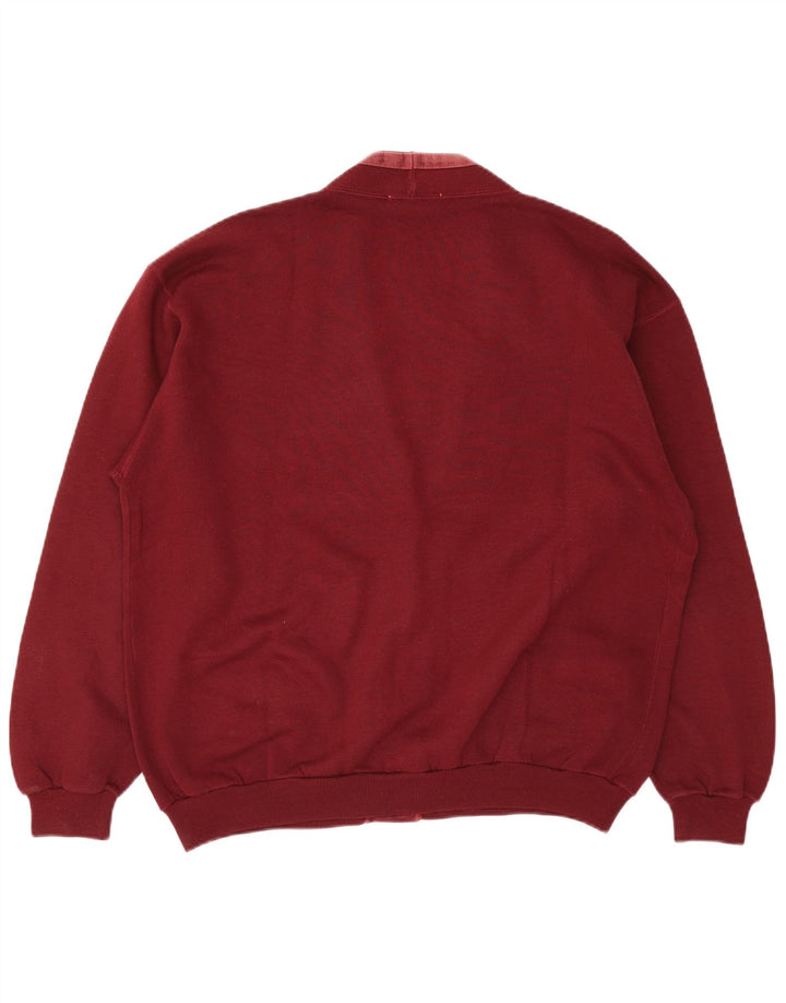 Maglione cardigan da uomo in cotone United grande bordeaux
