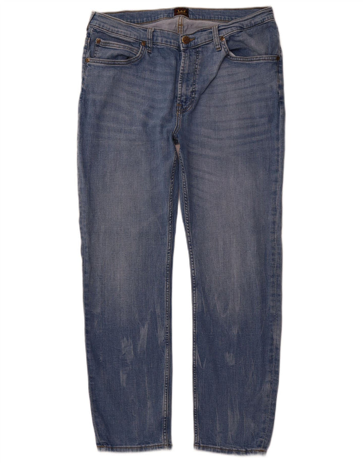 Jeans corti da uomo LEE Rider W34 L28 in cotone blu