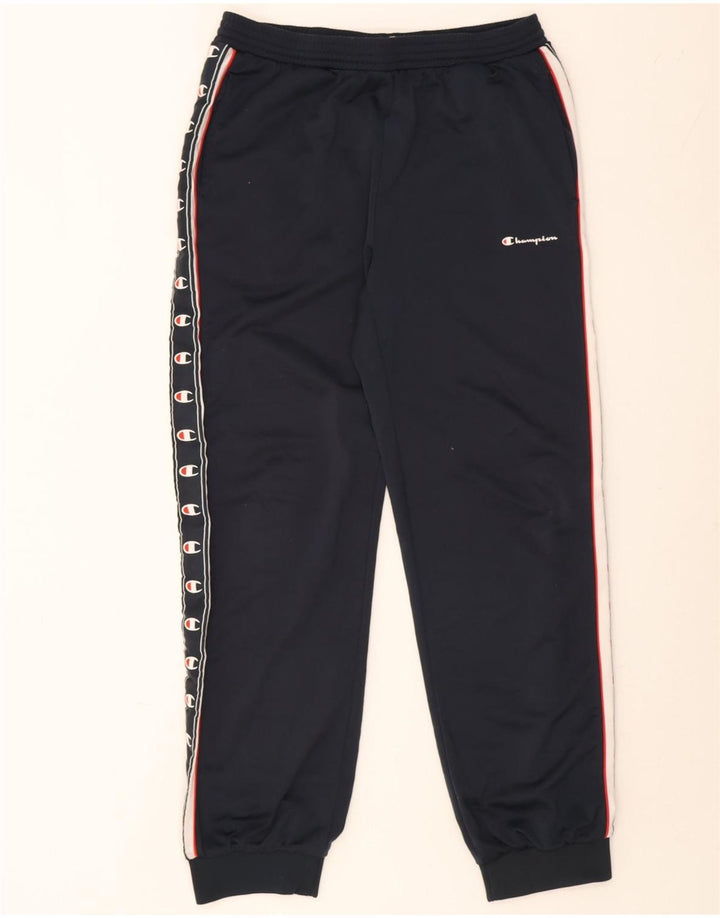 Pantaloni da tuta con grafica Champion da uomo, pantaloni da jogging, poliestere medio blu navy