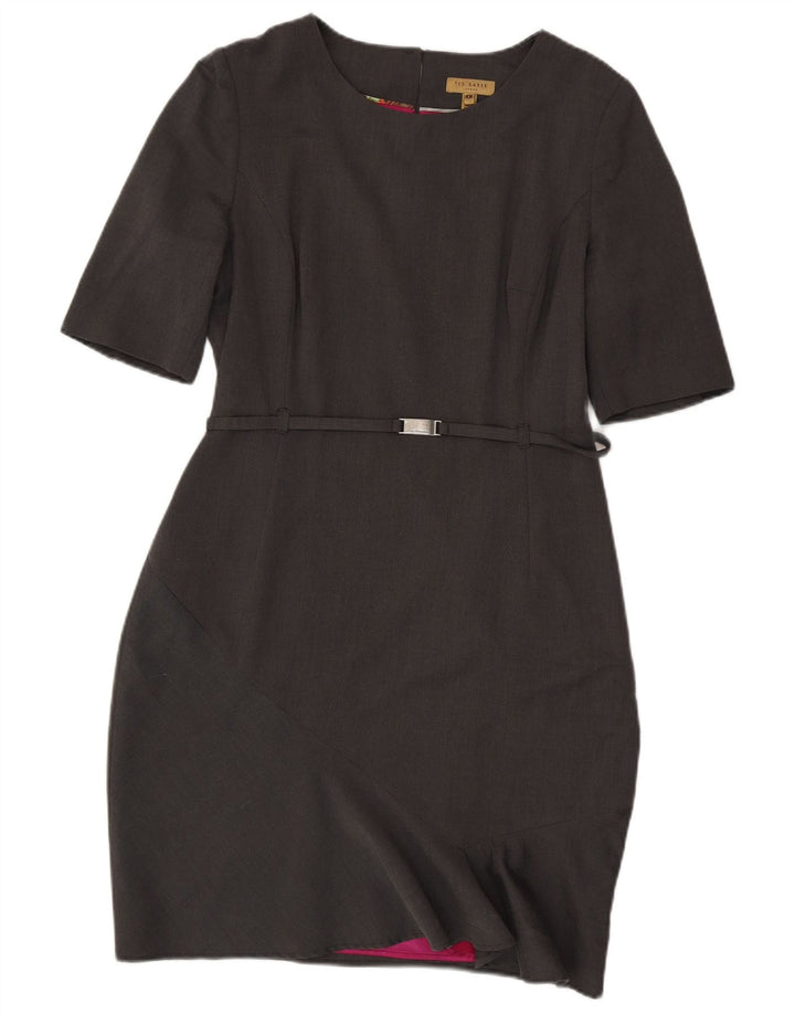 Abito tubino da donna TED BAKER taglia 4 grande in viscosa grigia