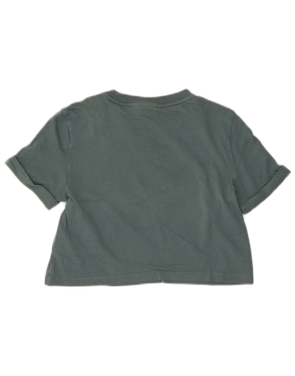 T-shirt corta da donna Adidas UK 8 piccola in cotone verde