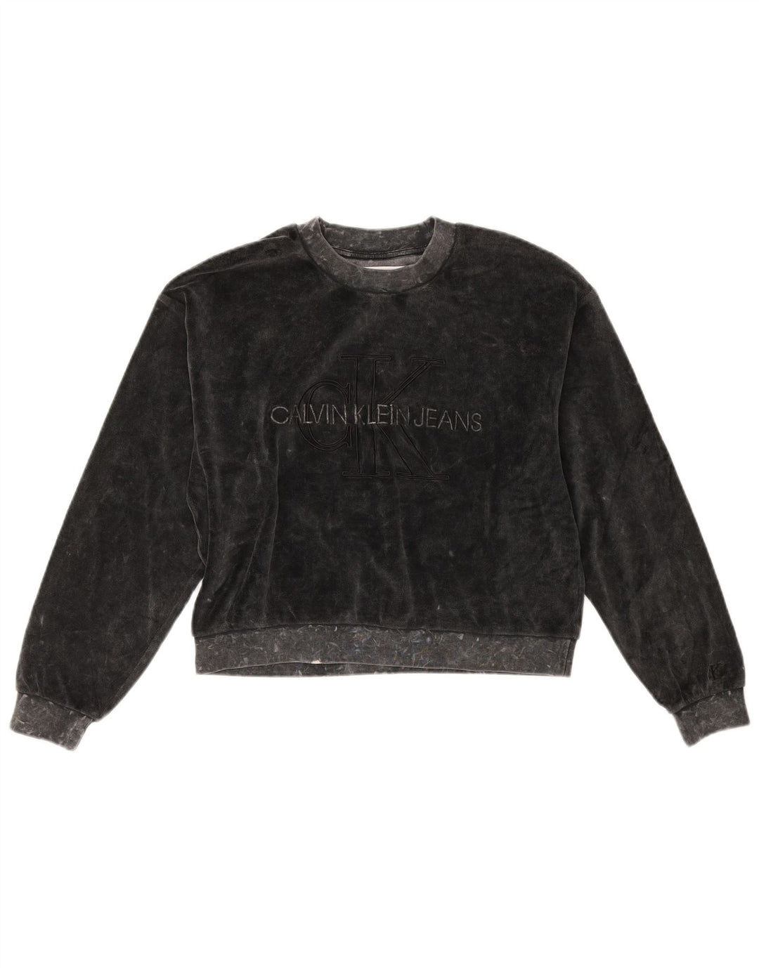 CALVIN KLEIN JEANS Womens Oversized Sweatshirt Jumper UK 10 Small Grey