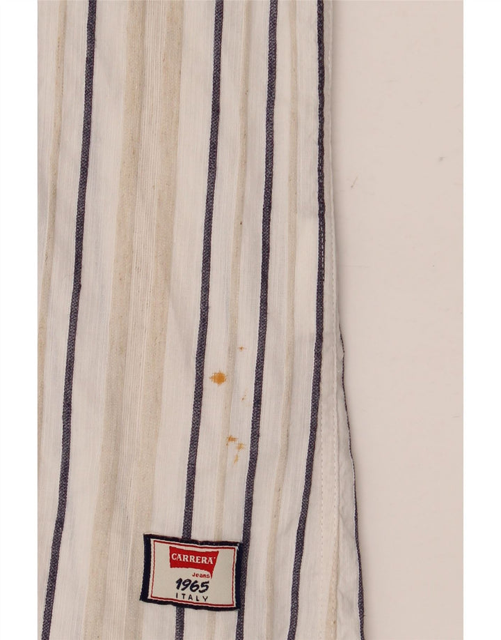 Camicia Carrera da uomo con vestibilità regolare, lino a righe bianche di grandi dimensioni