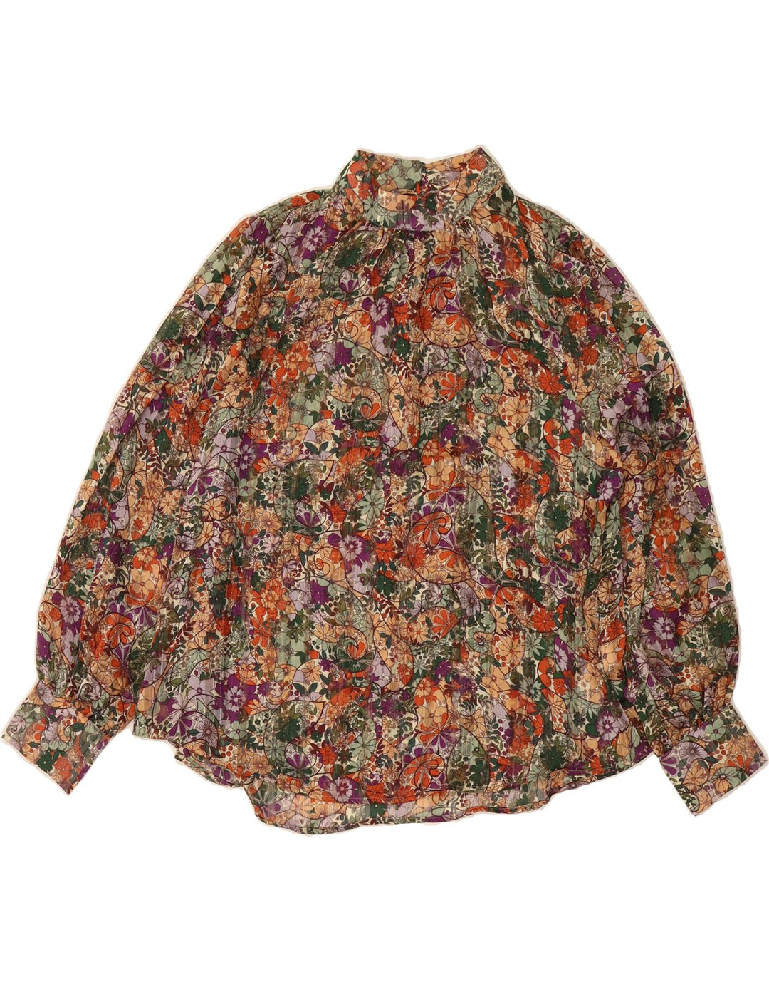 LAURA TORELLI Womens Blouse Top UK 14 Medium Multicoloured Floral Vintage Laura Torelli and Second-Hand Laura Torelli from Messina Hembry 