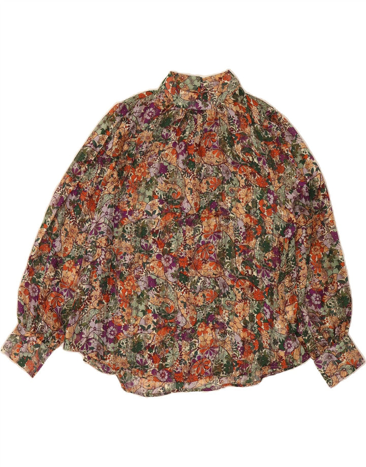 LAURA TORELLI Womens Blouse Top UK 14 Medium Multicoloured Floral Vintage Laura Torelli and Second-Hand Laura Torelli from Messina Hembry 