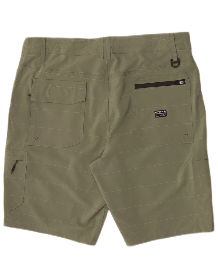 Pantaloncini cargo da uomo O'Neill W36 cotone a righe verdi grandi