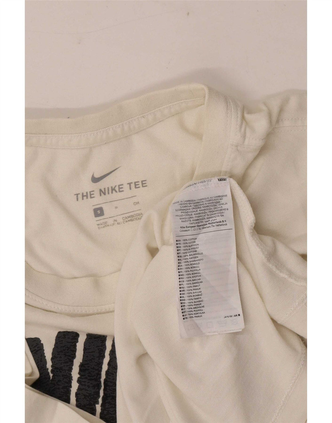 T-shirt grafica da uomo Nike Top Small in cotone bianco