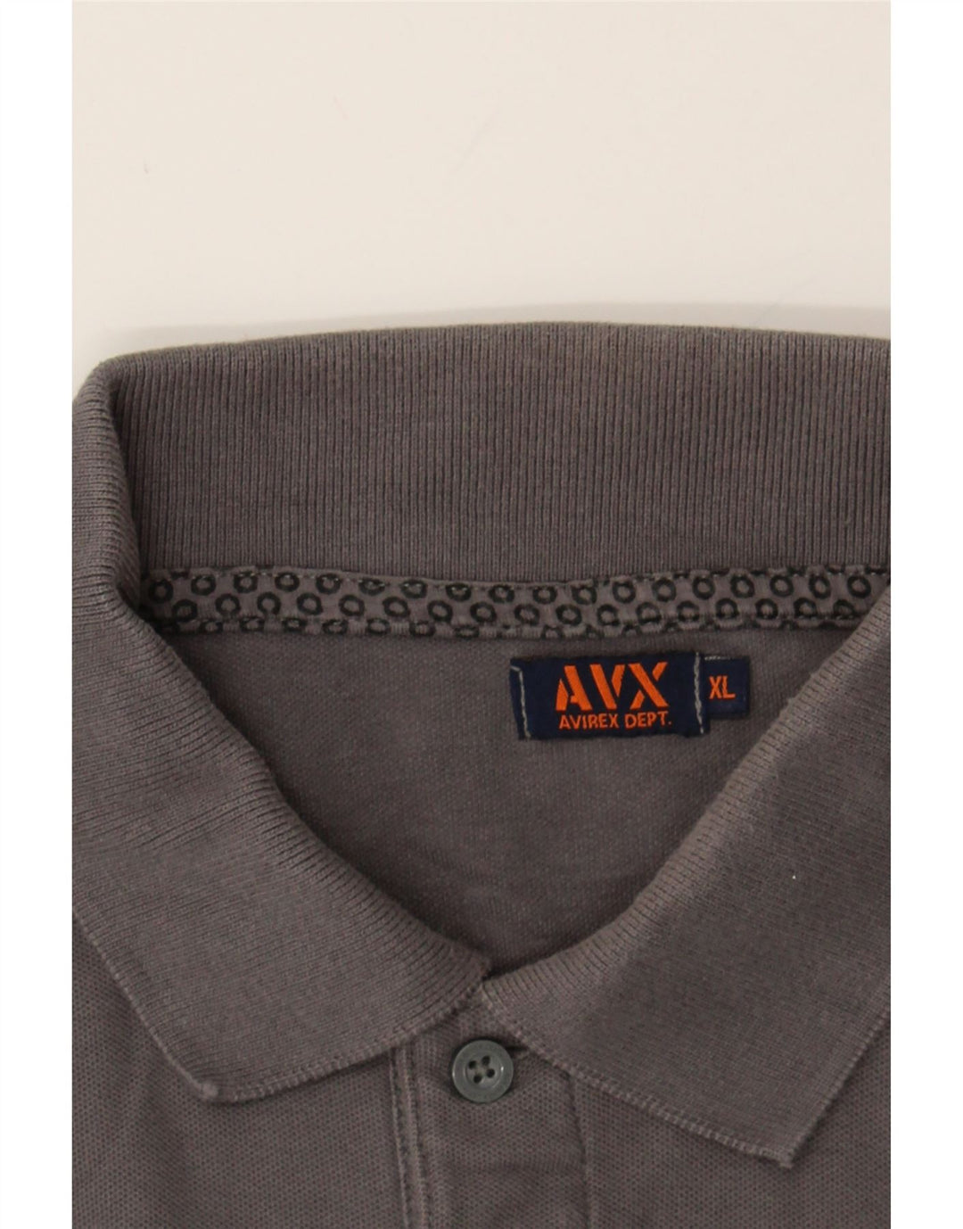 AVIREX Mens Long Sleeve Polo Shirt XL Grey Cotton Vintage Avirex and Second-Hand Avirex from Messina Hembry 