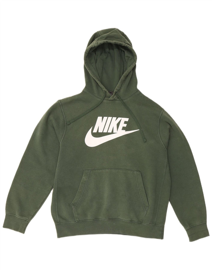 Felpa con cappuccio grafica Nike da uomo in cotone verde medio
