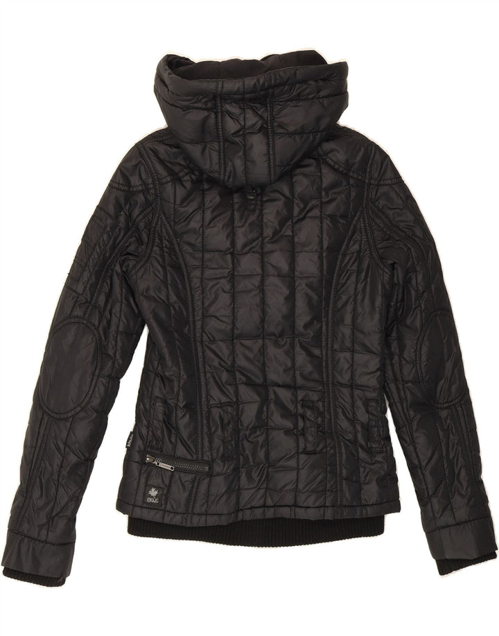 KHUJO Womens Hooded Padded Jacket UK 10 Small Black Vintage KHUJO and Second-Hand KHUJO from Messina Hembry 