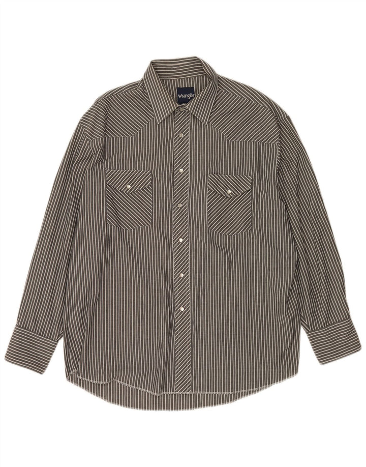 Camicia da uomo Wrangler XL gessata grigia