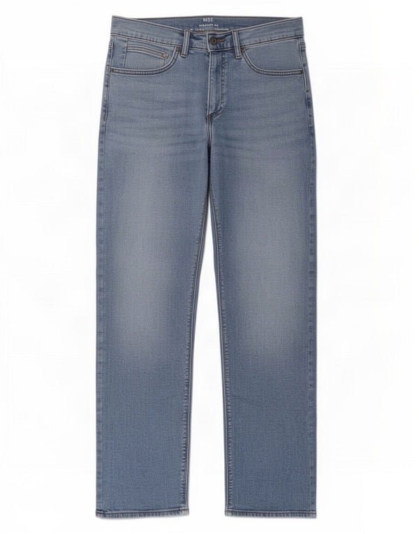 Jeans dritti da uomo Marks & Spencer W32 L31 cotone blu