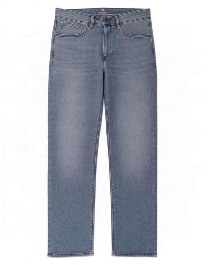 Jeans dritti da uomo Marks & Spencer W32 L31 cotone blu