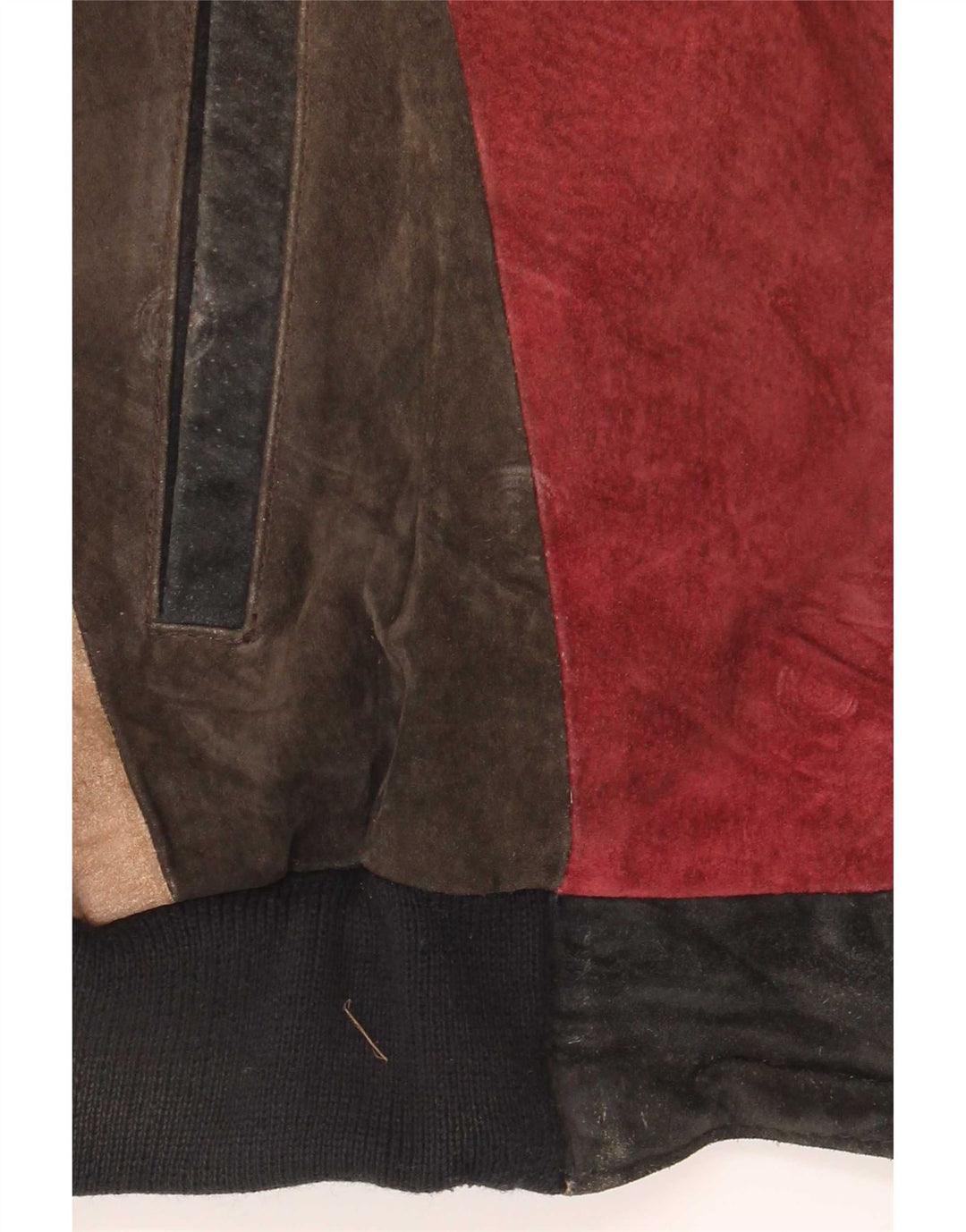 Giubbotto bomber in pelle scamosciata da uomo Euro Mode IT 52/54 XL Colourblock multicolore