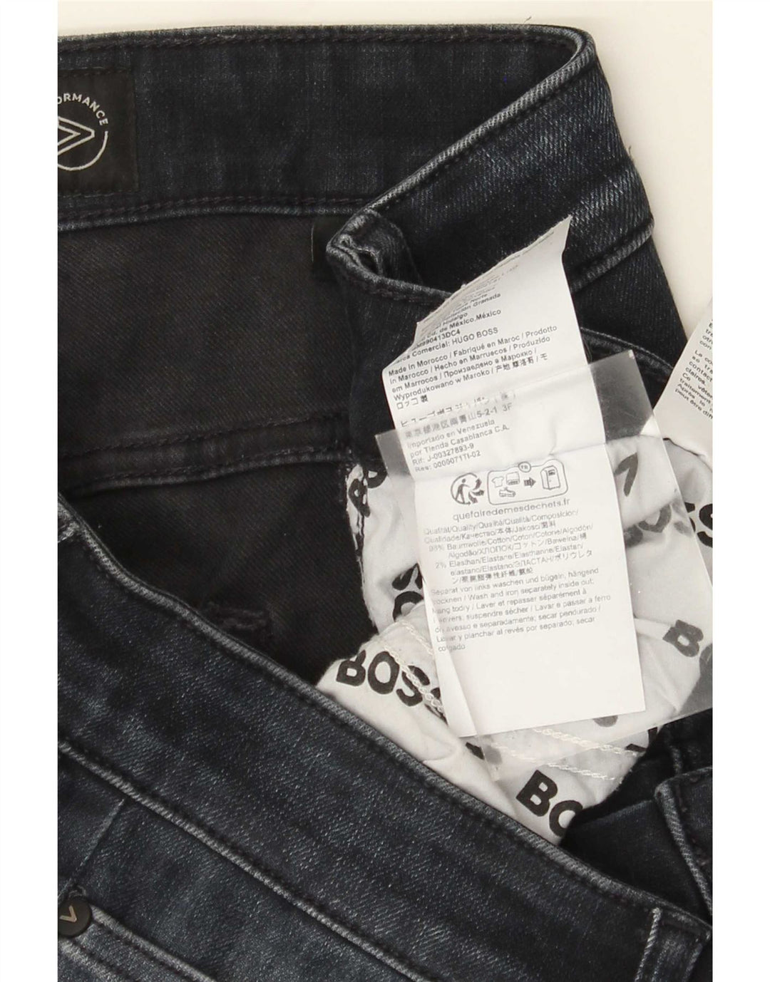 Jeans slim da donna HUGO BOSS W34 L32 cotone blu navy